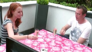 Red Haired amateur gf seduced in sex