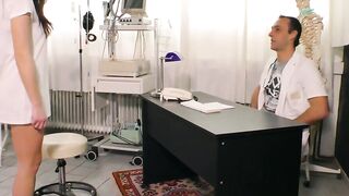 Young patient fucks gynecologist on gyn chair