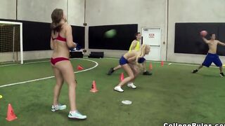 COLLEGE RULES - Payton Simmons, Megan Matthews, Carter Cruise and More Having Fun Games With Their Colleagues