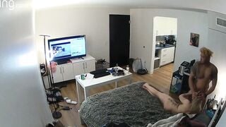 Concealed Camera catches cheating BLM Neighbors Fucking My 19 Year Old Fiance into My own Bed