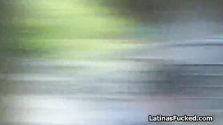 Flashing Hispanic ride fat penis indoors