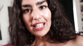 Amateur Arabic Bombshell Luna Silver splattered into semen!