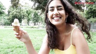 Amateur Arabic Bombshell Luna Silver splattered into semen!