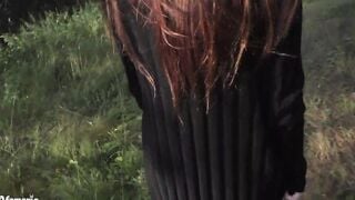 My Slutty Gf Walks inside the Park Nude and Jerks My Cock