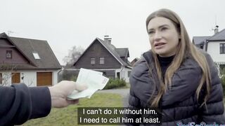 Vulgar blonde 18 yo gets picked up and does oral sex to long dick