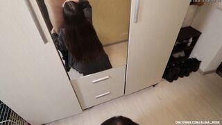 Stepsister came home after the club and gave a nailed - Cum inside Mouth