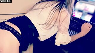 To make cash, I suck the boss's cock. I hope my bf doesn't know