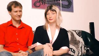 Young lovers have their first 3some at the casting
