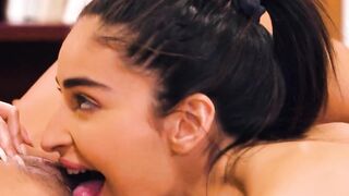 GIRLSWAY - Stunning Dark Hair Besties Emily Willis  Ember Snow Discover Their Sexuality Together