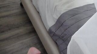 Delectable babe fucks stepson while speaking to husband