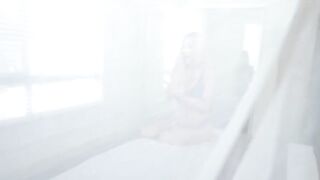 Delectable babe fucks stepson while speaking to husband
