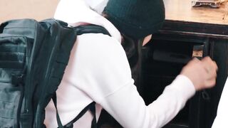 MOMMYS CUNT WITH MOUTH - Stuck Thief Receives DISCIPLINE SPANKING  HARD SEX After Being Caught By Angry milf