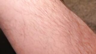 Mature American amateur cums on himself after jerking solo