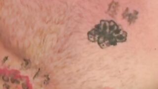 Mature American amateur cums on himself after jerking solo