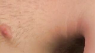 Mature American amateur cums on himself after jerking solo