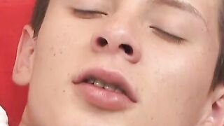 Good looking twink Mario plays with his hard boner