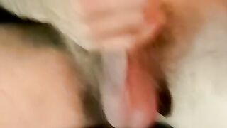 Ebony amateur slobbers on big white cock and rims his man