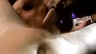 Ebony amateur slobbers on big white cock and rims his man