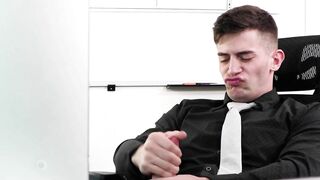 HETEROFLEXIBLE - Caught Jerking Off Trevor Brooks Give His Butt To Fucked To Hung Boss Jordan Starr