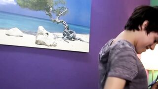 Rebellious twink Kyler Moss rimmed and bareback fucked hard
