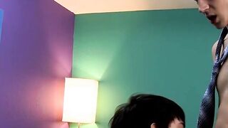 Rebellious twink Kyler Moss rimmed and bareback fucked hard