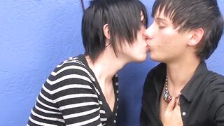 Skinny tattooed boys in hardcore after school ass stretching