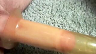 Cute young Blinks treats himself to a hot session with a cock sucking machine
