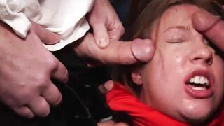 Sexy brunette Maddy O'Reilly in a hardcore 12 cock blowbang