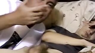 Facial cum for old pervert who got fucked by youngster