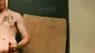 Skinny amateur twink shaved his cock for masturbation video
