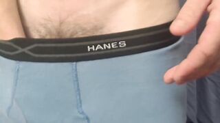 Bearded straight hunk lubes his little dick and jerks off