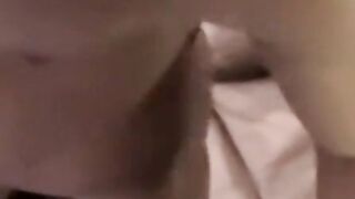 Young black amateur strokes his lubed up BBC and cums