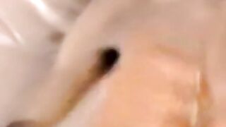 Young black amateur strokes his lubed up BBC and cums