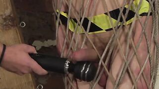 Bound slave Jonny Pistol milked by master Sebastian Kane