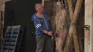 Bound slave Jonny Pistol milked by master Sebastian Kane