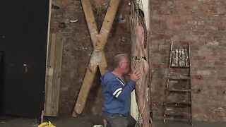 Bound slave Jonny Pistol milked by master Sebastian Kane