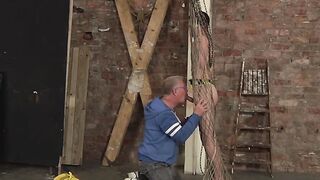 Bound slave Jonny Pistol milked by master Sebastian Kane