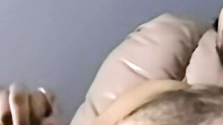 Hairy young amateur masturbates and cums solo on camera