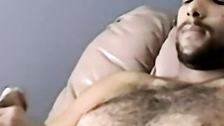 Hairy young amateur masturbates and cums solo on camera