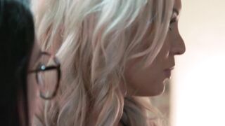 Lesbian orgy with Serena Blair and Cadence Lux with a friend