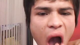 Latino twink drills his lover up the ass hard and deep