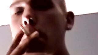 Young amateur jerks off his hairy cock and cums on camera
