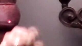 Young amateur jerks off his hairy cock and cums on camera