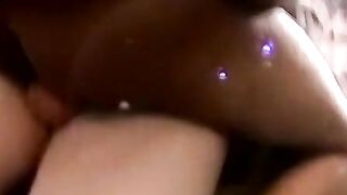 Black amateur blows huge lovers dick and takes anal dick