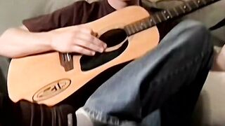 Skinny gorgeous young gay Bryce Corbin masturbates solo in front of the camera