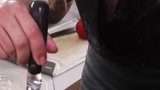 Gorgeous trans babe has interracial fuck session with stud