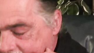 Older amateur man with small dick barely cums from jerking