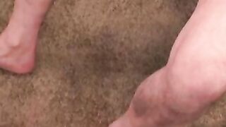 Older amateur man with small dick barely cums from jerking