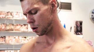 Pretty hunk Angelo Godshack shows his sexy body in hot solo