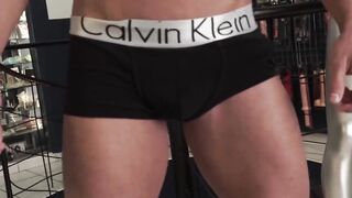 Pretty hunk Angelo Godshack shows his sexy body in hot solo